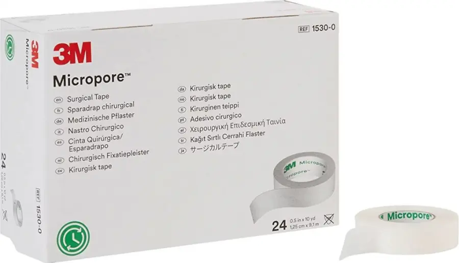 10242_3MTMICROPORE PAPIROVA NAPLAST BILA 1.25 CM X 9.1 M 24 KUSU